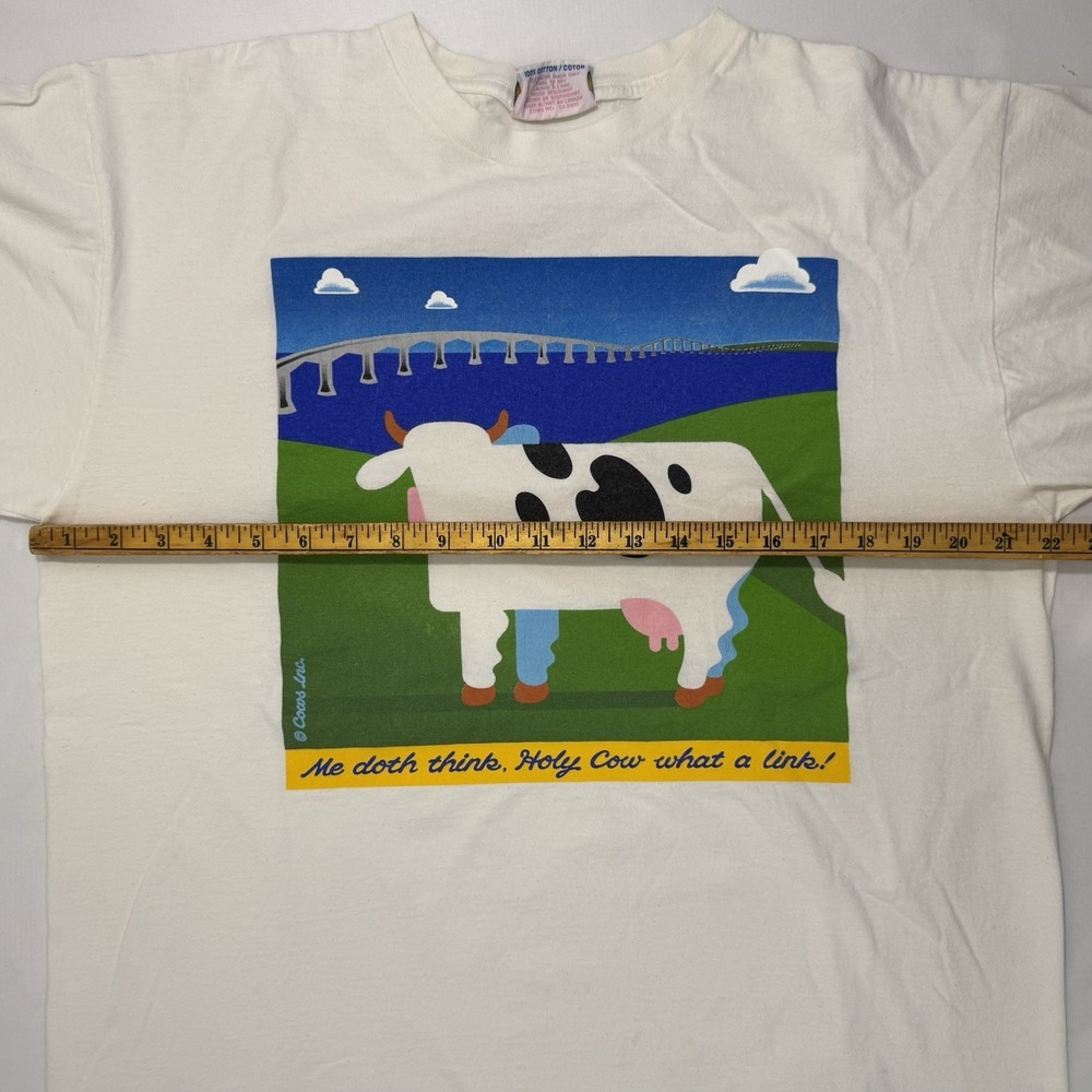 Vintage 90s Marc Gallant Confederation Bridge Cows Prince Edward's Island L/XL - Picture 10 of 10